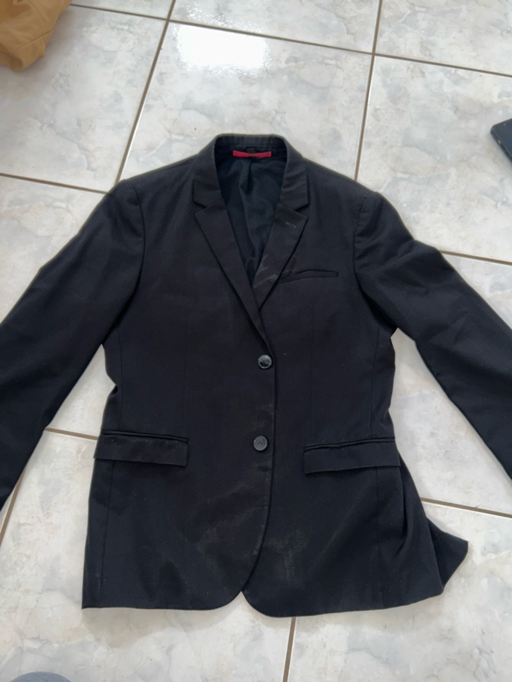 HUGO Black Blazer with Red Label Detail